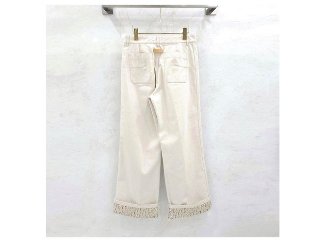 Dior Vaqueros Oblique Flare Ecru Cotton Denim - vista 12
