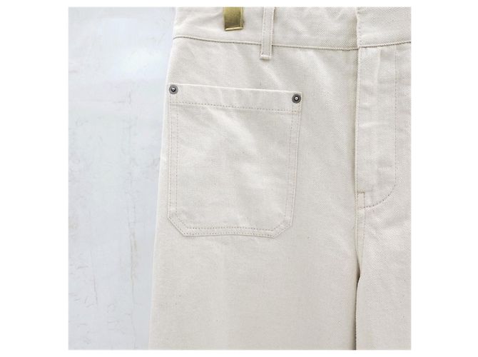 Dior Vaqueros Oblique Flare Ecru Cotton Denim - vista 14