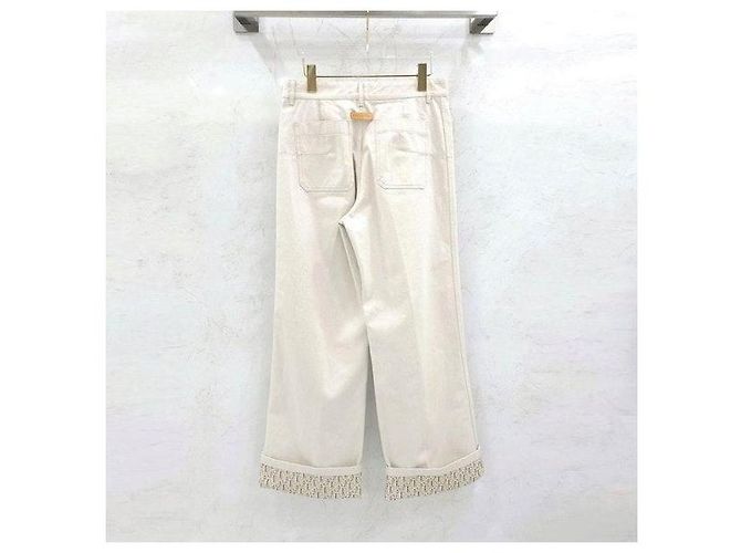 Dior Vaqueros Oblique Flare Ecru Cotton Denim - vista 2