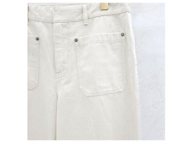 Dior Vaqueros Oblique Flare Ecru Cotton Denim - vista 3