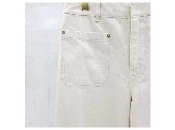 Dior Vaqueros Oblique Flare Ecru Cotton Denim - vista 4