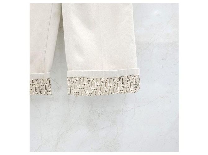 Dior Vaqueros Oblique Flare Ecru Cotton Denim - vista 5
