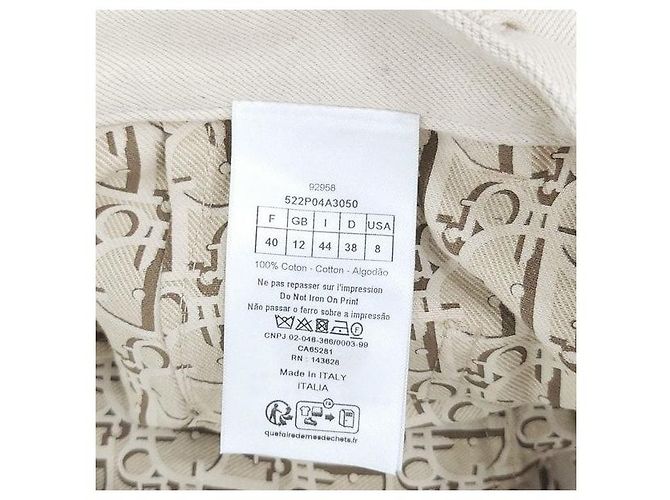 Dior Vaqueros Oblique Flare Ecru Cotton Denim - vista 7