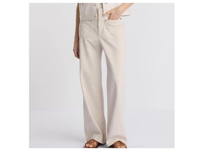 Dior Vaqueros Oblique Flare Ecru Cotton Denim - vista 8