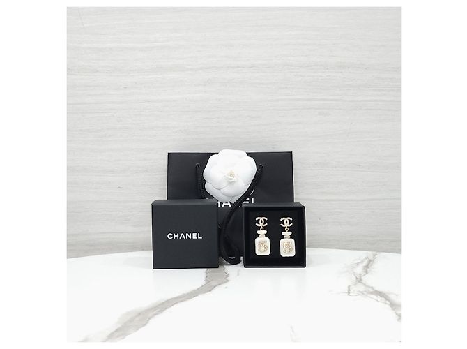 Chanel Orecchini a goccia a forma di flacone di profumo in cristallo - vista 14