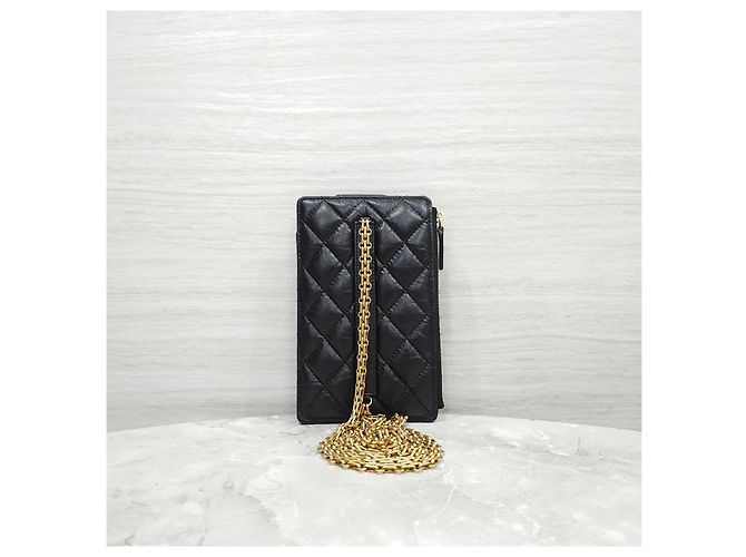 Chanel Cartera larga Classic Flap Snap Caviar Black Silver Tone - vista 13