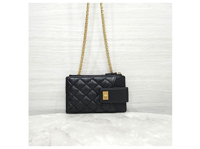 Chanel Cartera larga Classic Flap Snap Caviar Black Silver Tone - vista 14