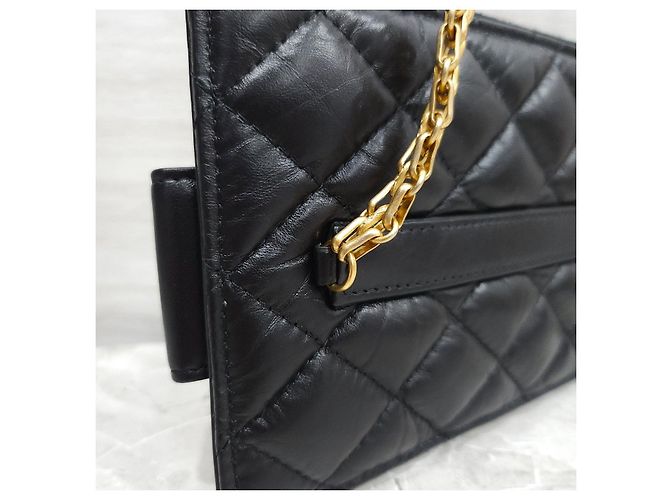 Chanel Cartera larga Classic Flap Snap Caviar Black Silver Tone - vista 15