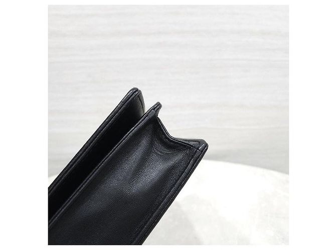 Pochette Lady Dior con catena in pelle d'agnello nera - vista 7