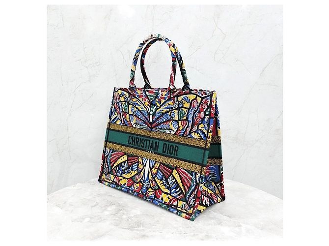 Dior Butterfly Multicolor Canvas Book Tote Bag Large - Ansicht 10