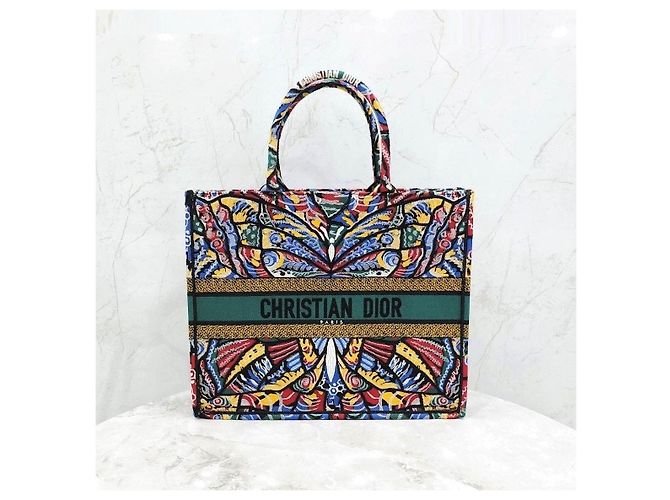 Dior Butterfly Multicolor Canvas Book Tote Bag Large - Ansicht 9