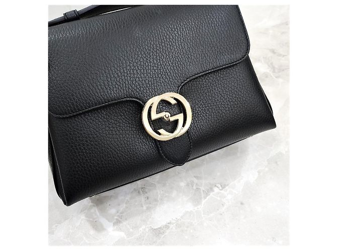 Gucci Bolsa de Ombro de Couro com Corrente e Alça de Mão Entrelaçada - vista 13