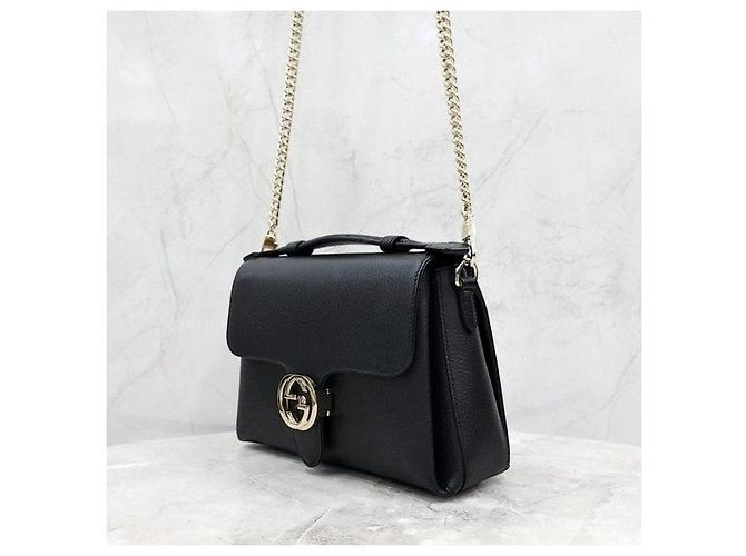 Gucci Bolsa de Ombro de Couro com Corrente e Alça de Mão Entrelaçada - vista 2