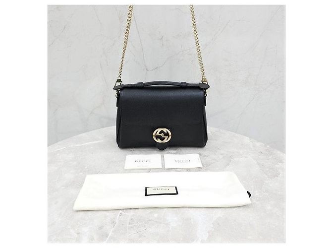 Gucci Bolsa de Ombro de Couro com Corrente e Alça de Mão Entrelaçada - vista 8