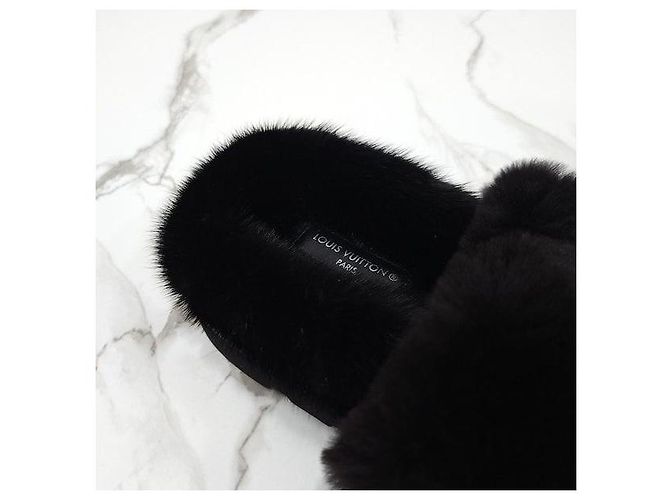 Louis Vuitton Pantofole Mule Comfort in Visone Nero - vista 7