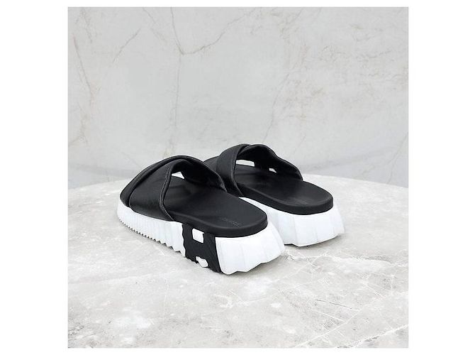 Hermès Sandalo slipper in pelle - vista 4