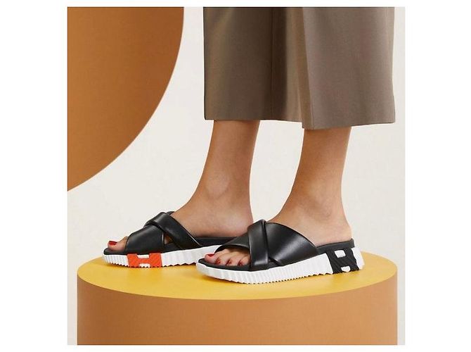 Hermès Sandalo slipper in pelle - vista 7