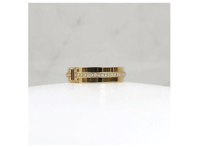 Tiffany & Co Anello sottile in diamanti in oro giallo - vista 2