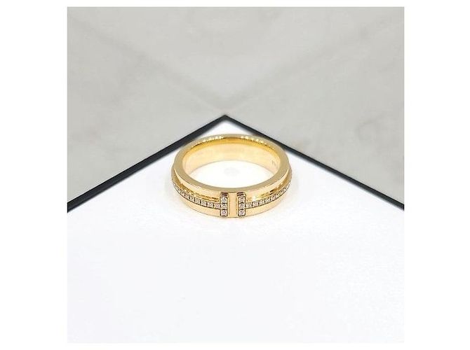 Tiffany & Co Anello sottile in diamanti in oro giallo - vista 4