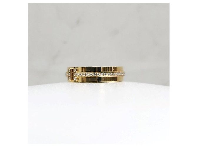 Tiffany & Co Anello sottile in diamanti in oro giallo - vista 9