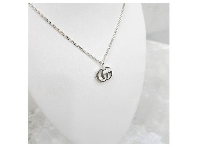Gucci Collana con pendente GG Marmont Argento - vista 4