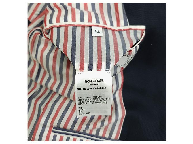 Thom Browne Chaqueta corta con parches de lona de algodón - vista 14