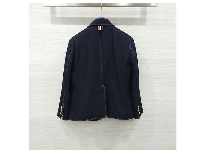 Thom Browne Chaqueta corta con parches de lona de algodón - vista 2
