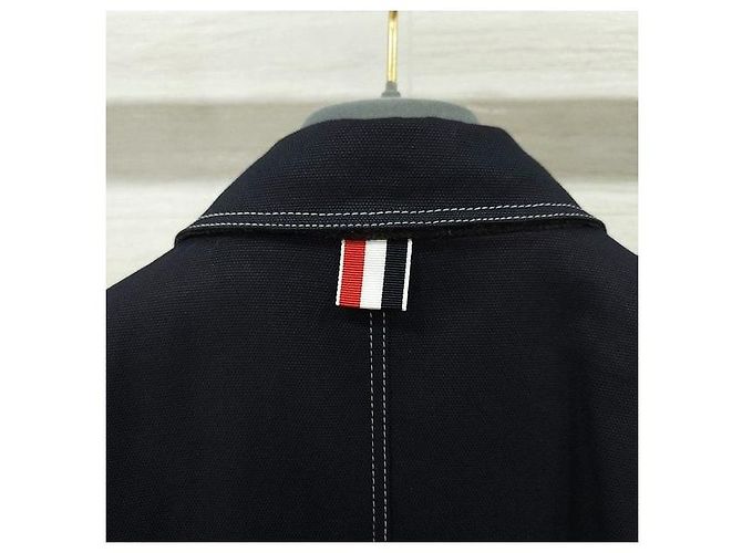 Thom Browne Chaqueta corta con parches de lona de algodón - vista 4