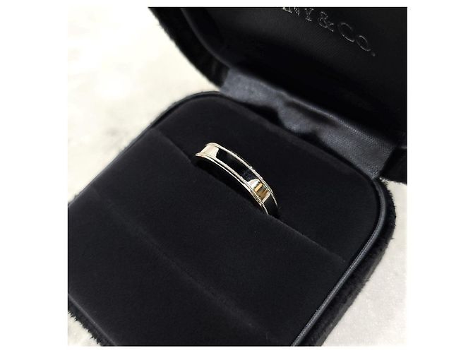 Tiffany & Co Doppel-Milgrain-Bandring Platin Größe - Ansicht 11