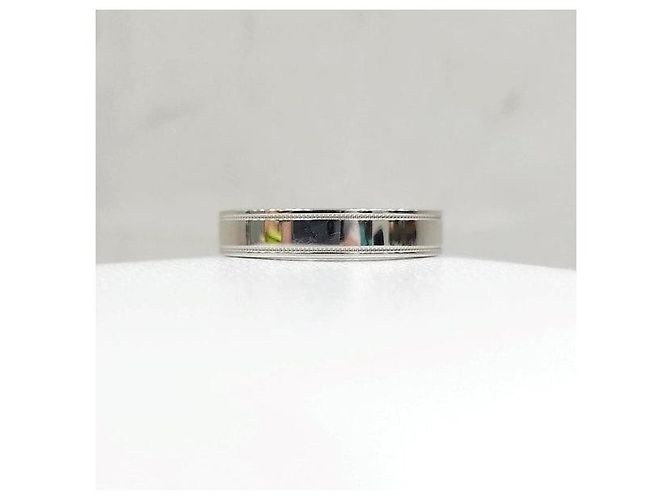Tiffany & Co Doppel-Milgrain-Bandring Platin Größe - Ansicht 3