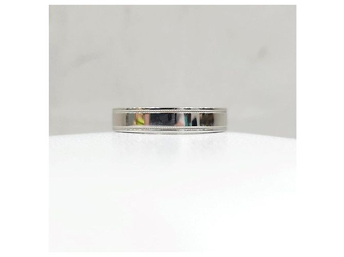 Tiffany & Co Doppel-Milgrain-Bandring Platin Größe - Ansicht 9
