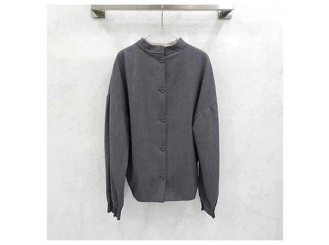 Dior Back Button Wool Mock Neck Shirt - view 2