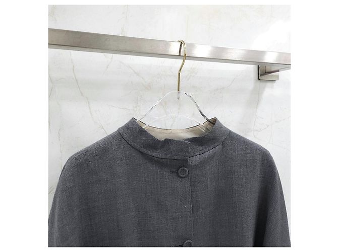 Dior Back Button Wool Mock Neck Shirt - view 9