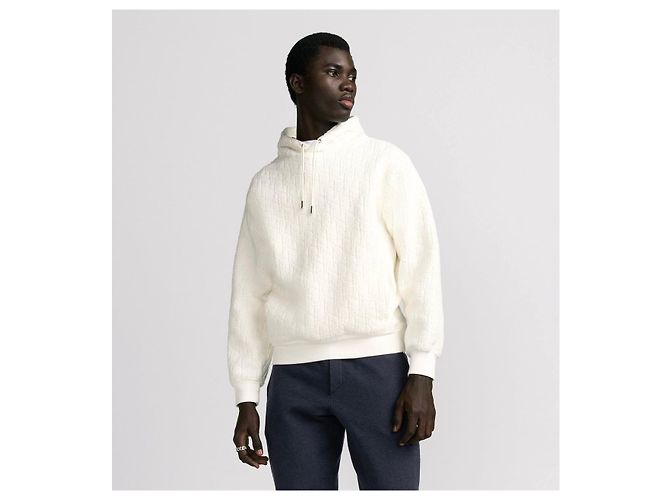 Dior White Oblique Terry Cotton Hoodie Sweatshirt - Ansicht 13