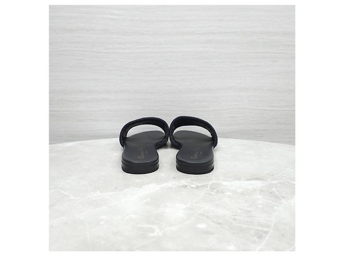 Dior Mules Dway in cotone ricamato Deep Blue - vista 11