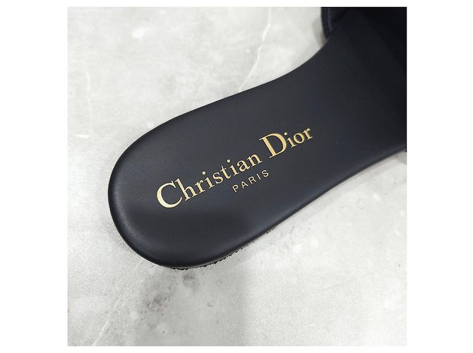 Dior Mules Dway in cotone ricamato Deep Blue - vista 13
