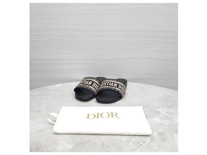 Dior Mules Dway in cotone ricamato Deep Blue - vista 7