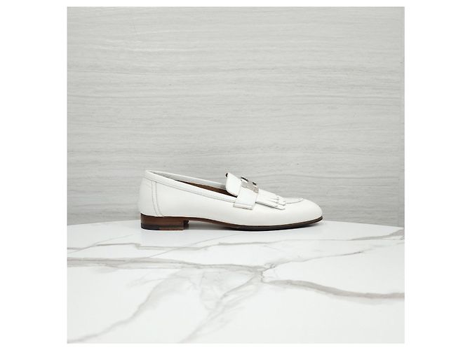 Hermès Mocassini Royal Calfskin Blanc Silver - vista 11