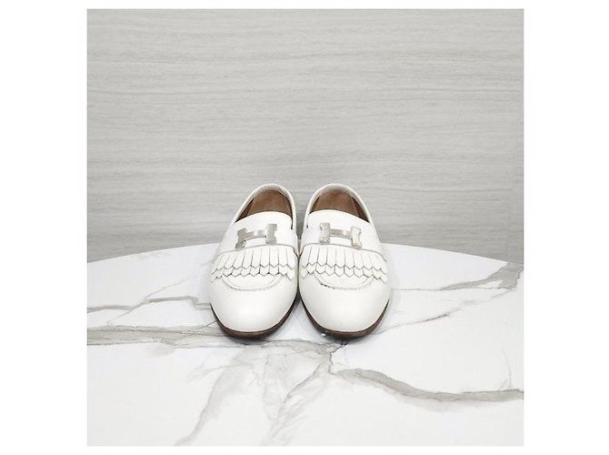 Hermès Mocassini Royal Calfskin Blanc Silver - vista 2