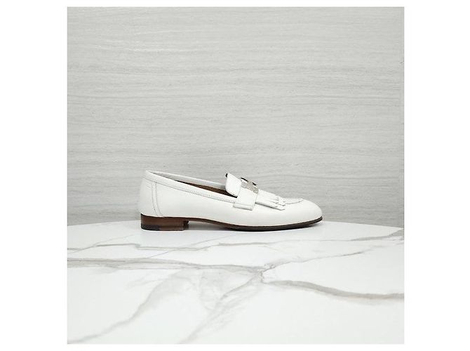 Hermès Mocassini Royal Calfskin Blanc Silver - vista 4