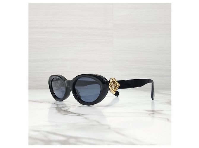 Fendi Gafas de sol de acetato negro Diamond - vista 10