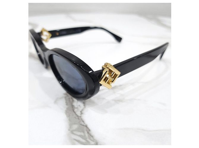 Fendi Gafas de sol de acetato negro Diamond - vista 14