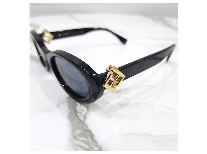 Fendi Gafas de sol de acetato negro Diamond - vista 5