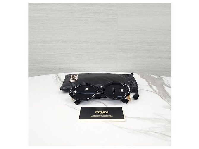 Fendi Gafas de sol de acetato negro Diamond - vista 9