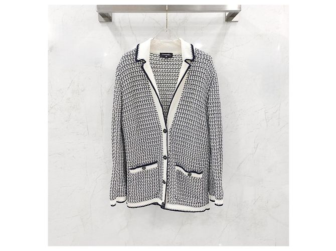 Chanel Chaqueta de tweed de algodón con botones para mujer - vista 10
