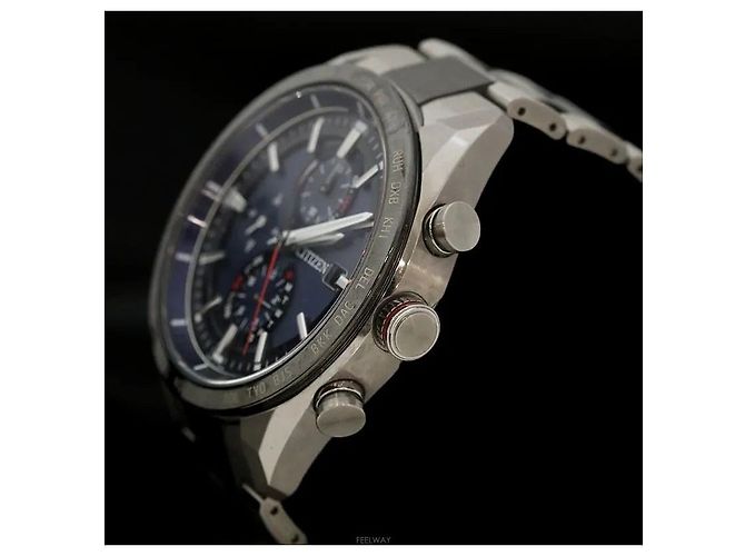 Autre Marque Eco-Drive Quartz Titanium Blue Dial - vista 2