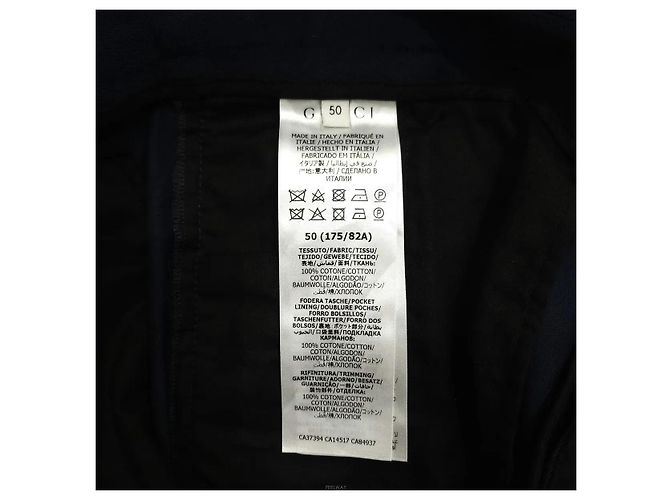 Gucci Pantaloni in twill di cotone blu navy con strisce laterali web - vista 6