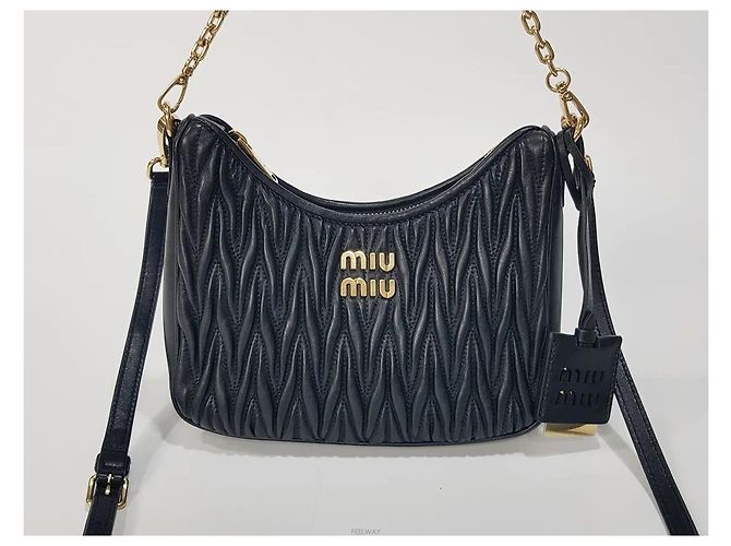 Miu Miu Borsa a spalla matelassé con catena - vista 2