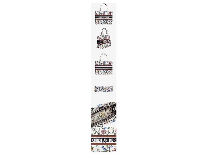 Dior Book Tote Petit Fleur Embroidery White Multicolor Mai usato - vista 2