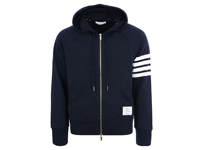 Thom Browne Klassischer Oversized Zip-up Hoodie mit Diagonalstreifen - Ansicht 2